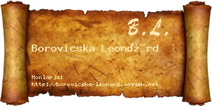 Borovicska Leonárd névjegykártya